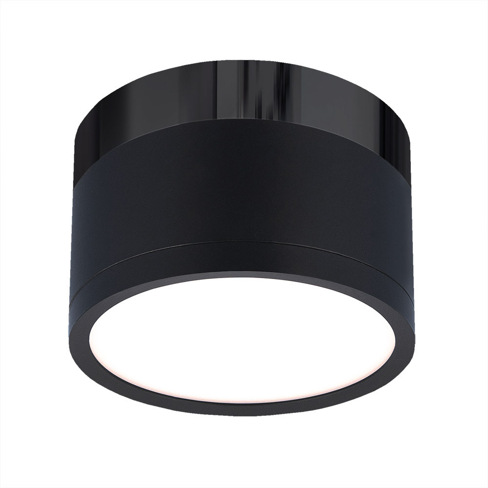 Накладной потолочный светодиодный светильник
DLR029 10W 4200K черный матовый/черный хром